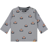 All-Over Viking Ships Graphic Long Sleeve T-Shirt
