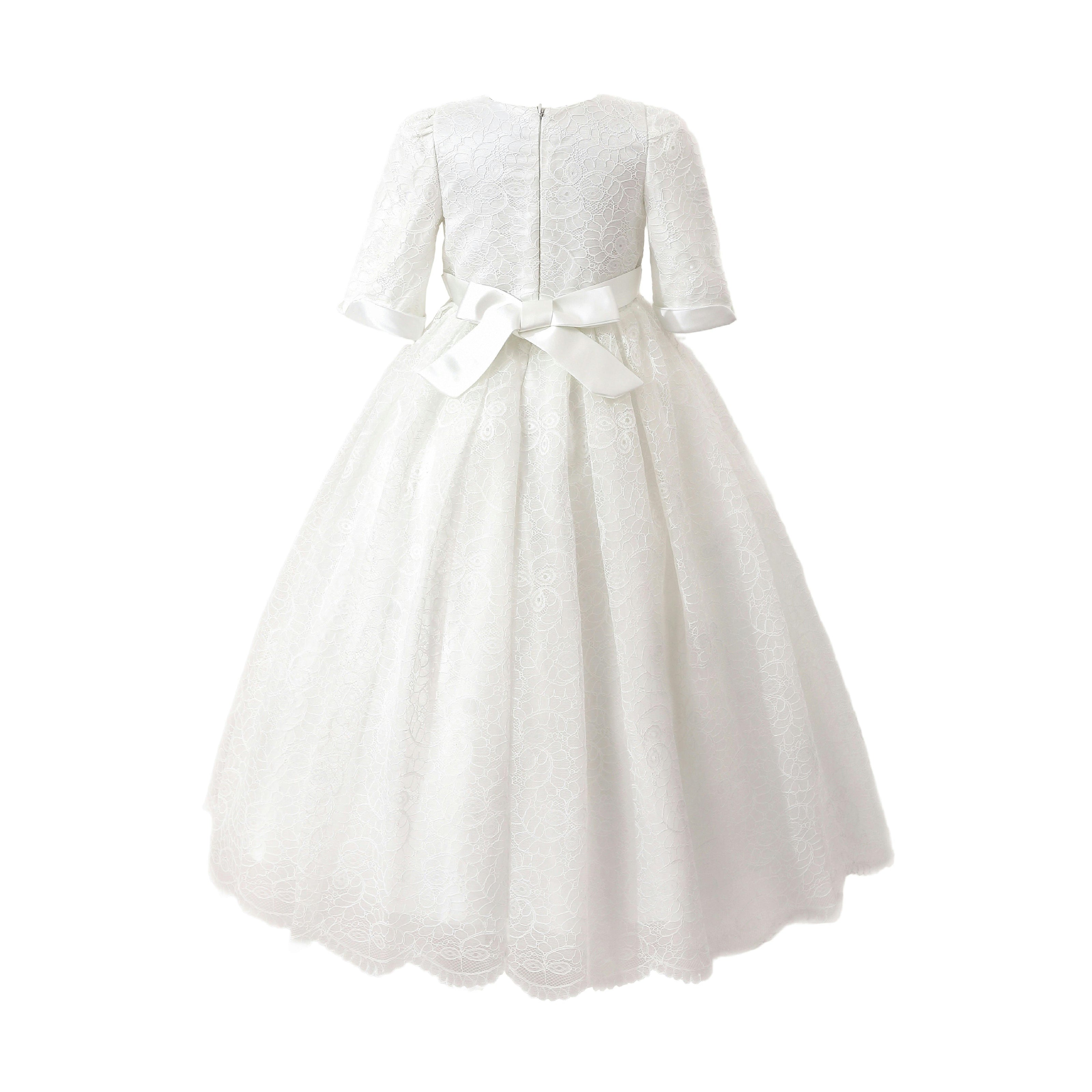 White Shannora Puff Sleeve Formal Dress