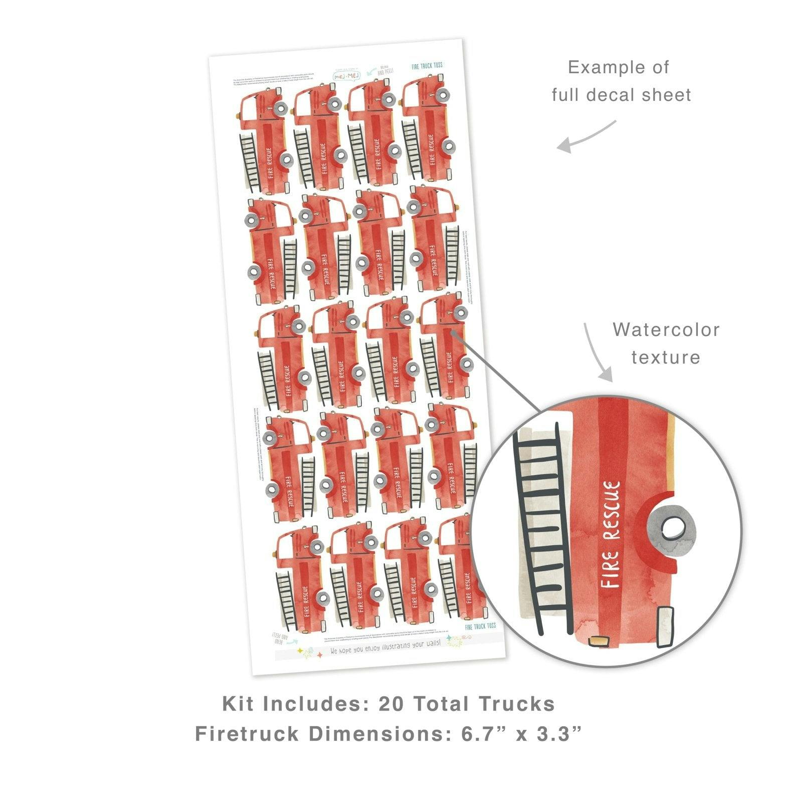 Fire Trucks • Peel-and-Stick Wall Decals