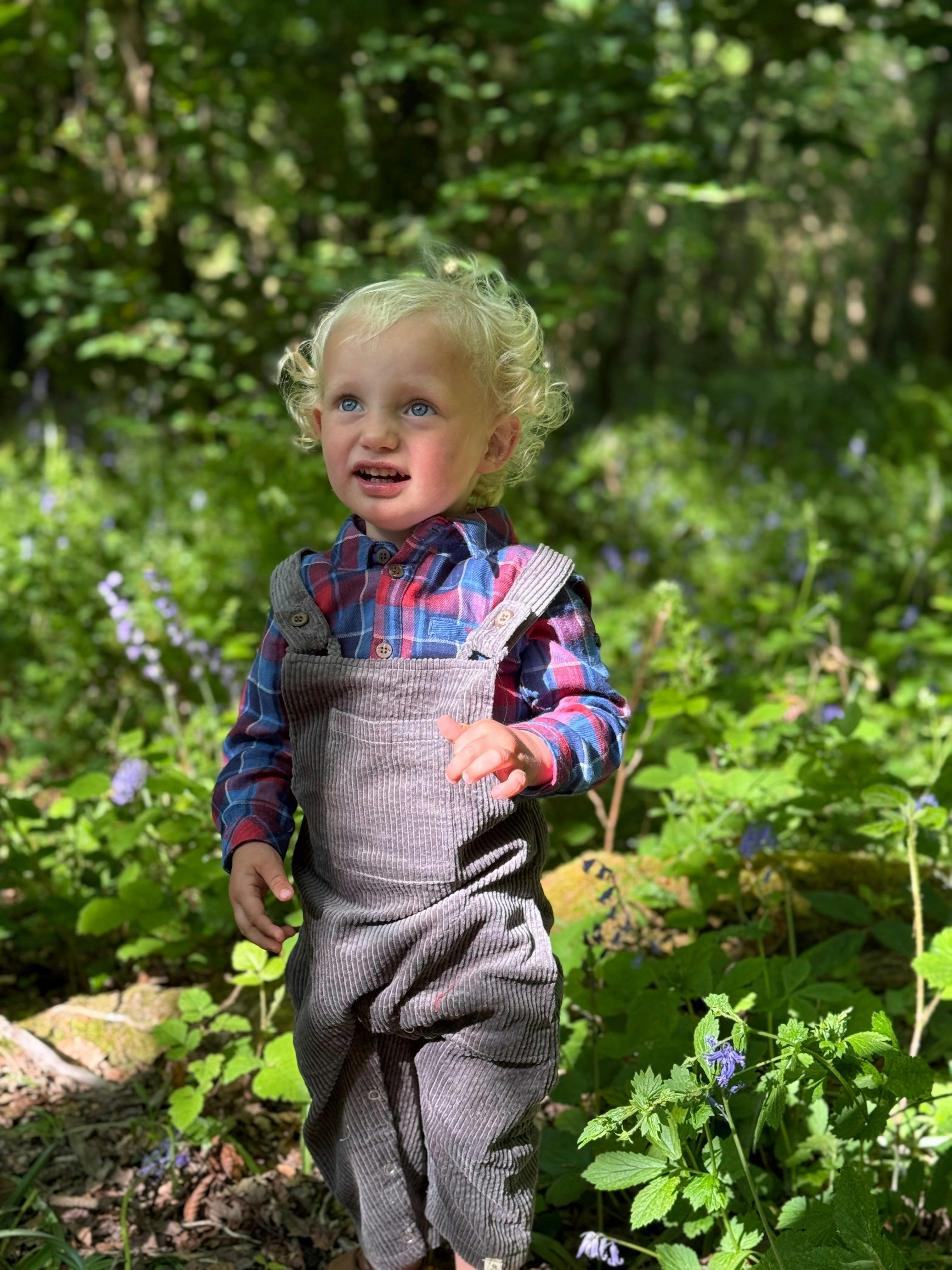 JASPER China/Rust Plaid Woven Onesie