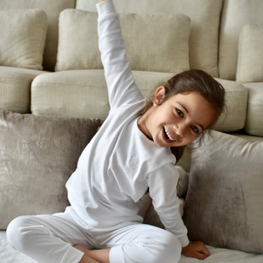 White Pajama Set in Pima Cotton