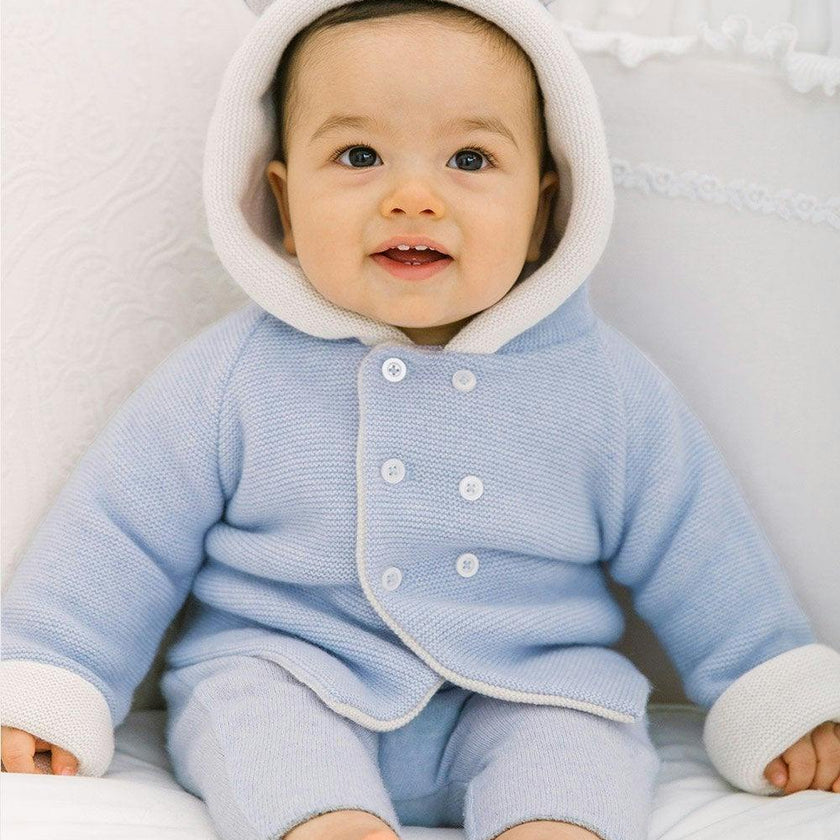 Baby Teddy Coat in Pale Blue