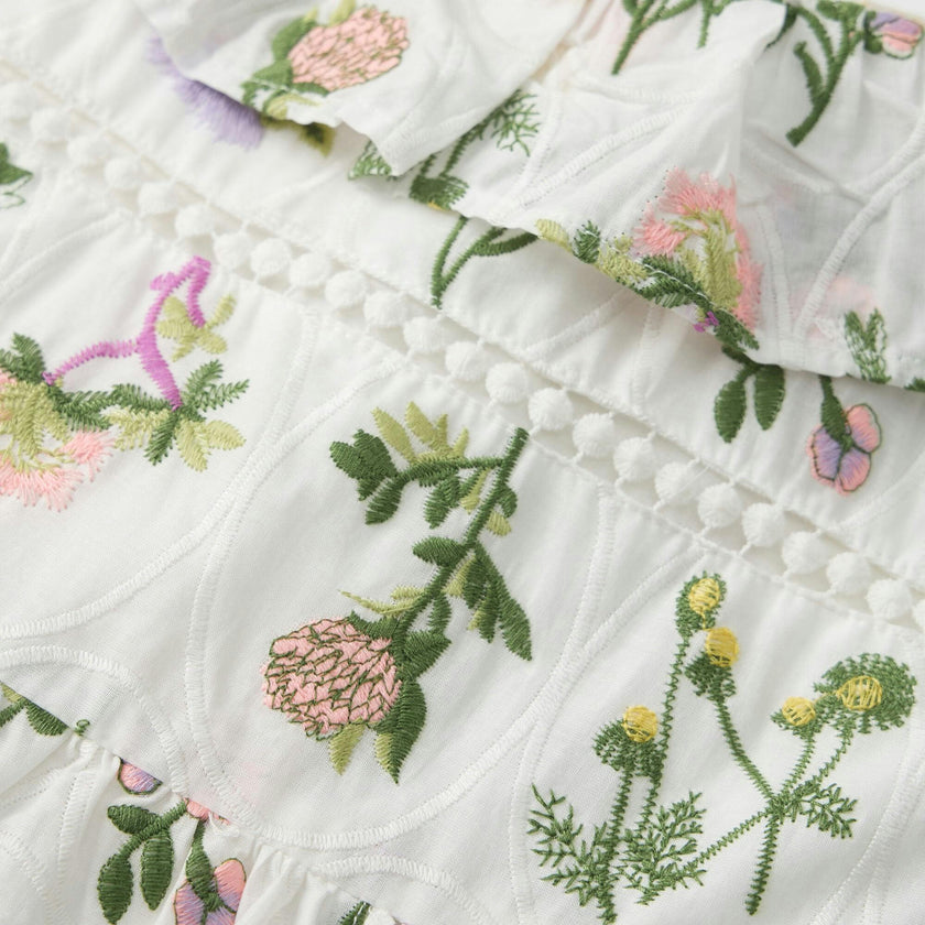 Emely Frill Embroidered Maxi Dress