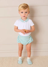 Lucas Check Button Detail Bloomers in Green (1mth-2yrs)