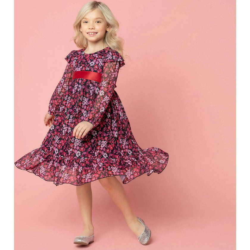 Chloe Winter Floral Party Dress