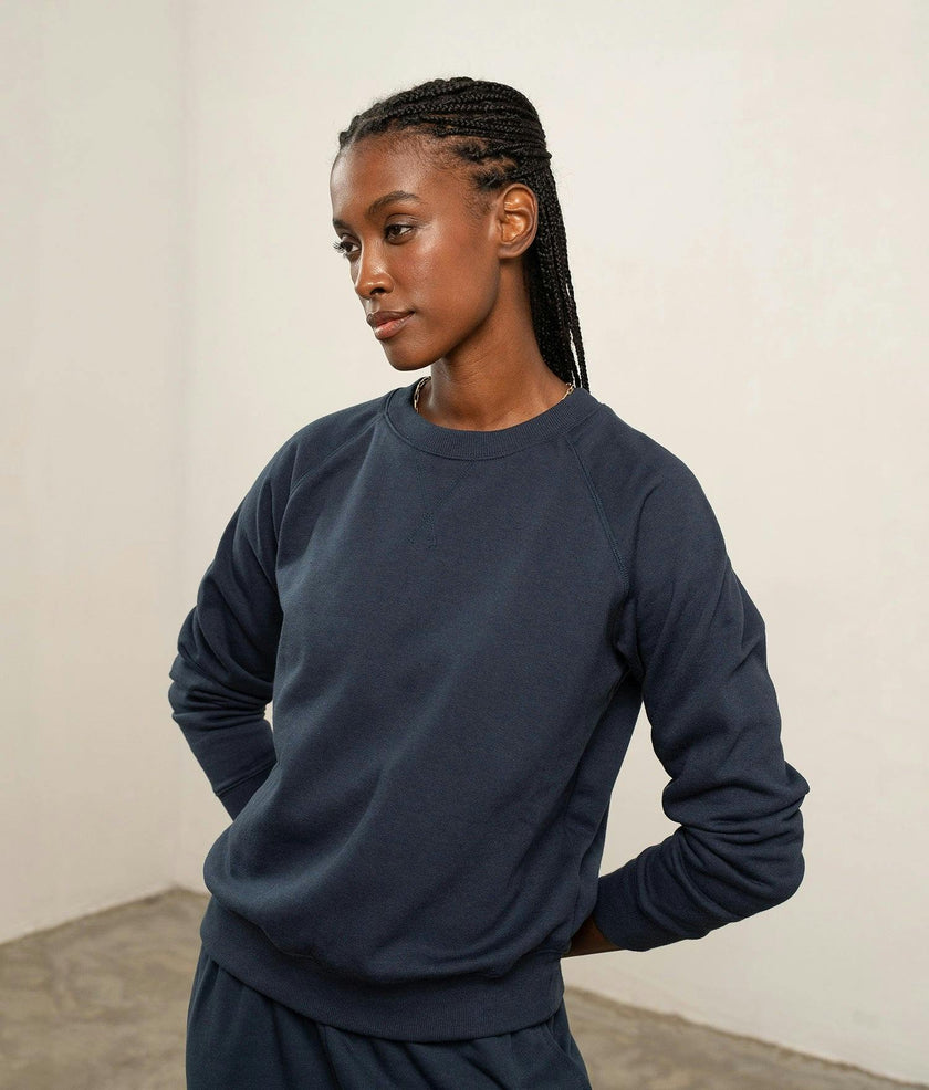 Womens Recycled Fleece Sweatshirt - Recycled Fleece - Blue Nights