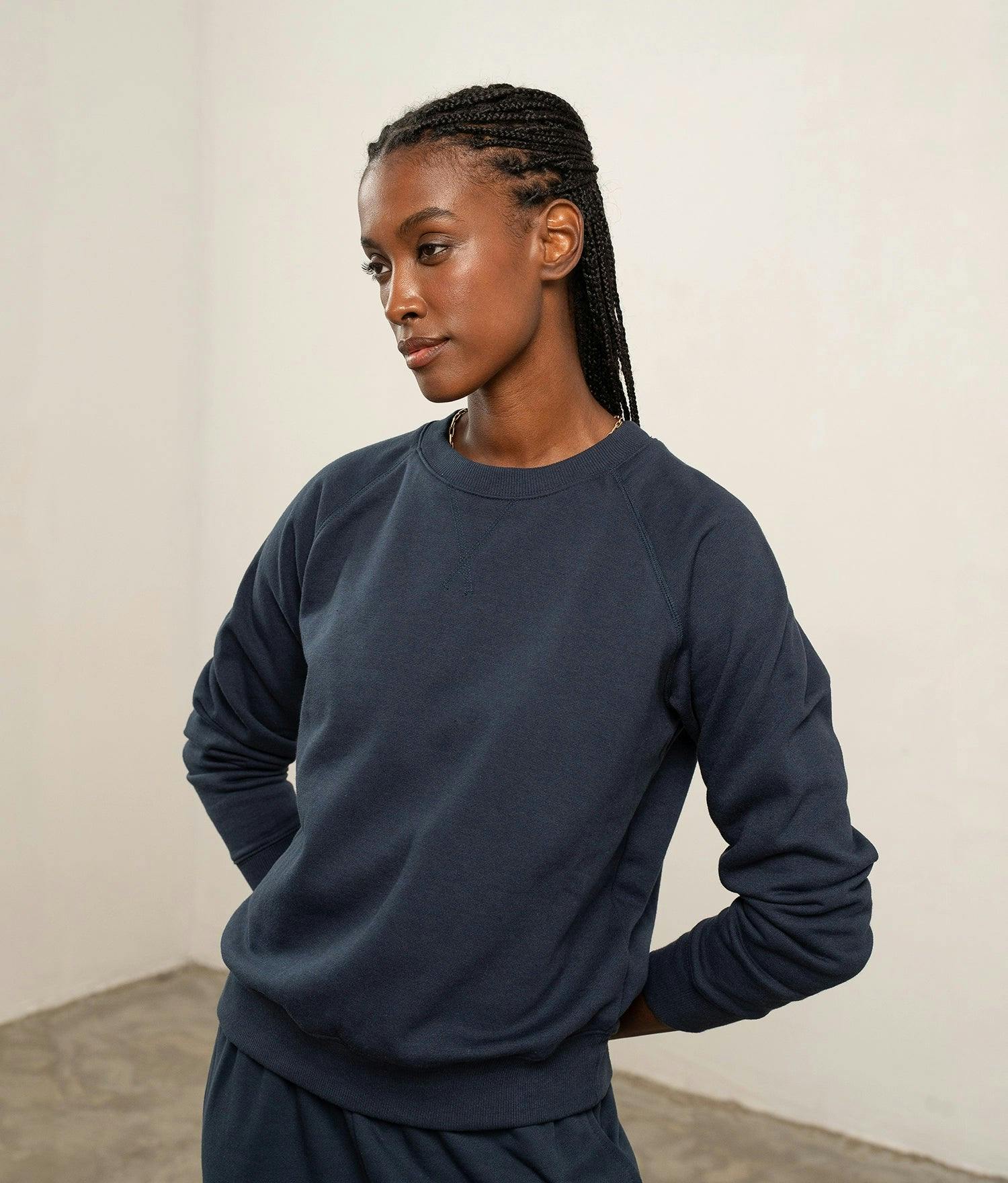Womens Recycled Fleece Sweatshirt - Recycled Fleece - Blue Nights