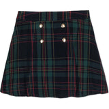 Organic Pull-on Double Button Party Skirt, Blue