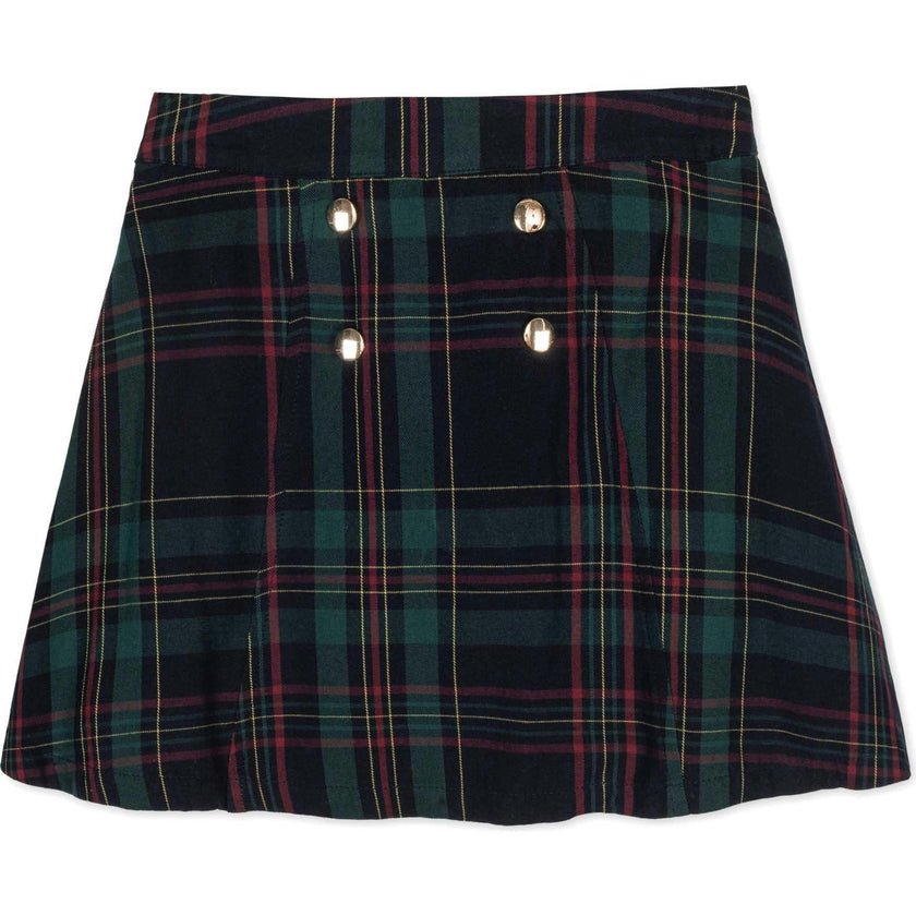 Organic Pull-on Double Button Party Skirt, Blue