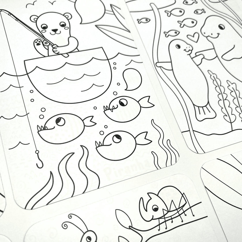 Undercover Art Hidden Pattern Coloring Activity Art Cards - Rainforest Fun - 12 Cards