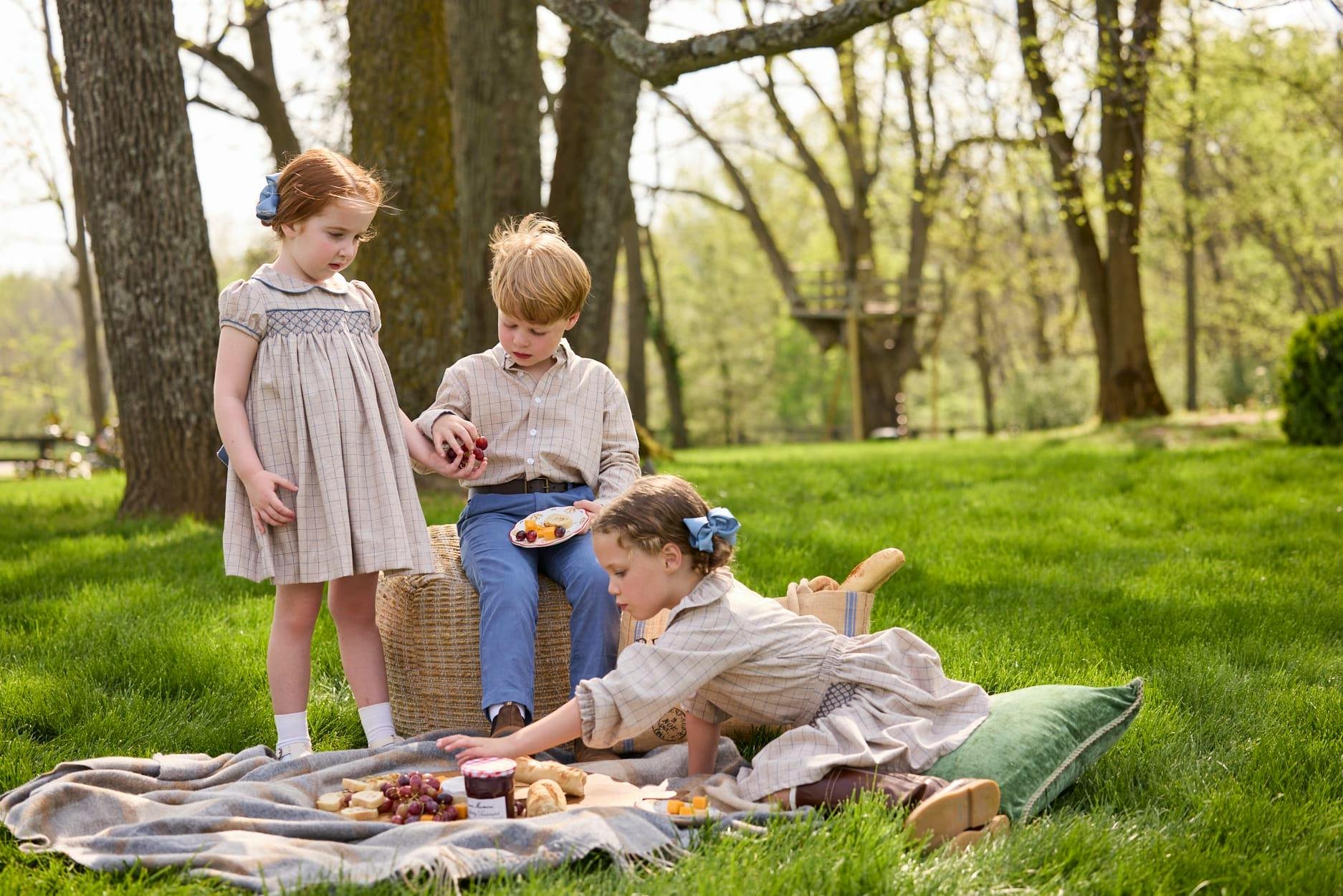 Smocked Molly Skirt - Durham Windowpane