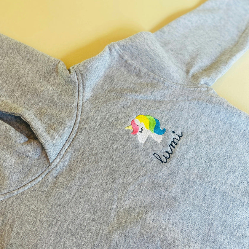 Little Kid Unicorn Pullover Hoodie - Personalized