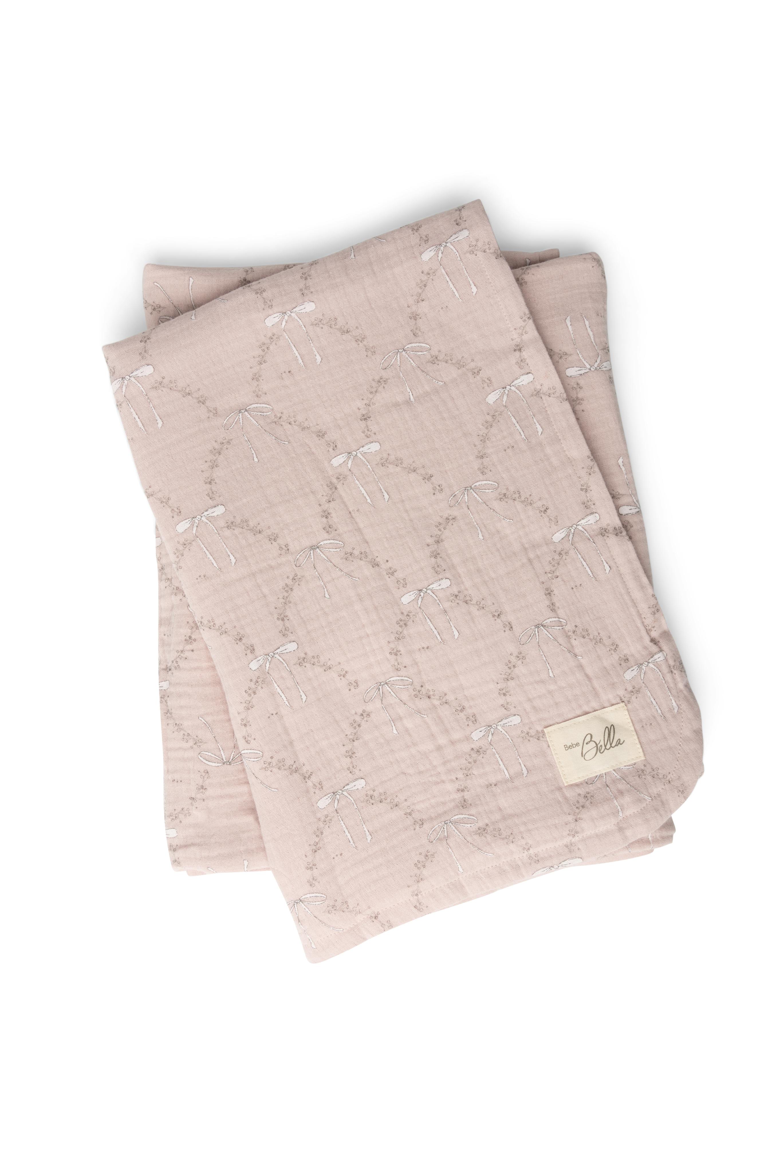 Bow Print Cotton Swaddle
