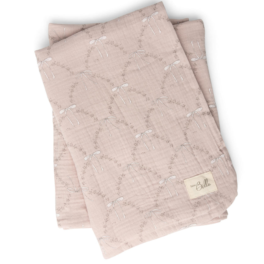 Bow Print Swaddle Primrose