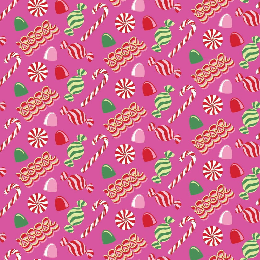 Carlin Doll Dress - Christmas Candy Pink