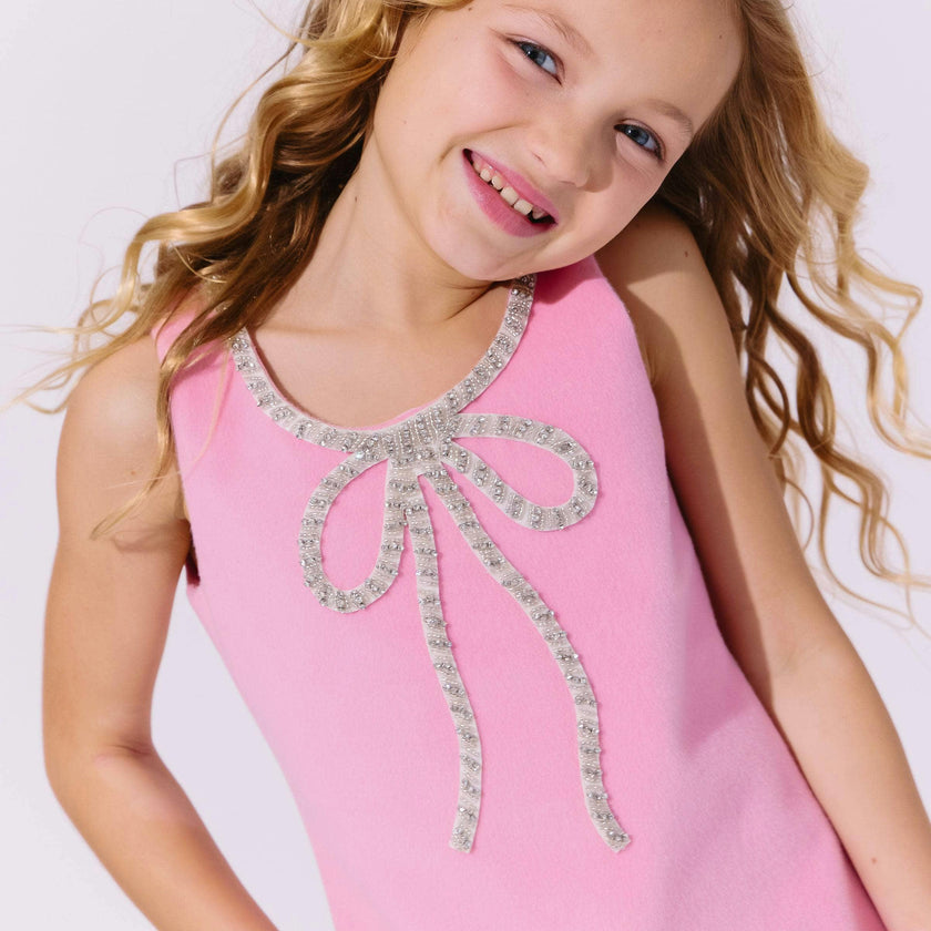 Pink Velvet Bow Princess Dress