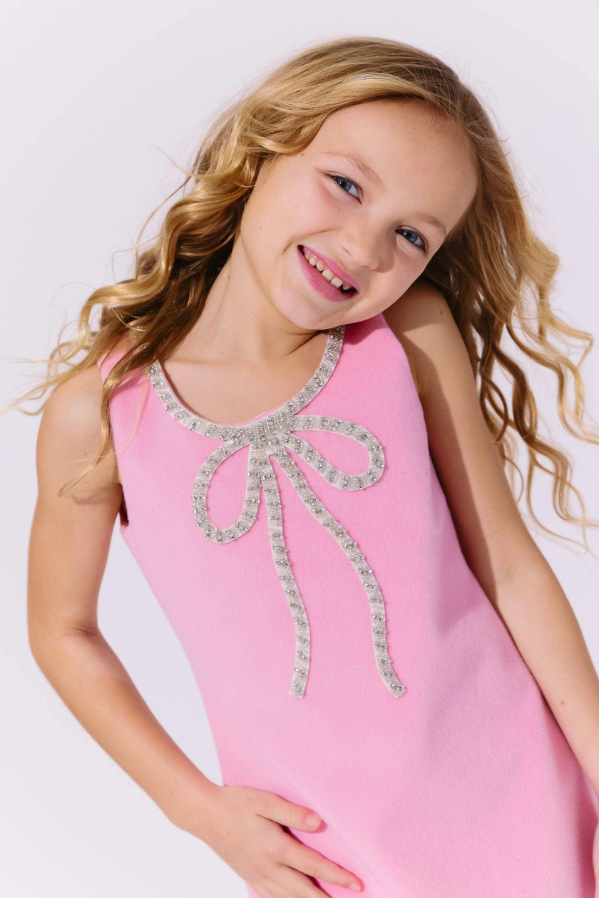 Pink Velvet Bow Princess Dress