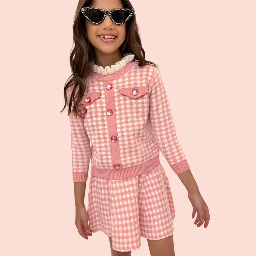 Gingham Gem Sweater Set