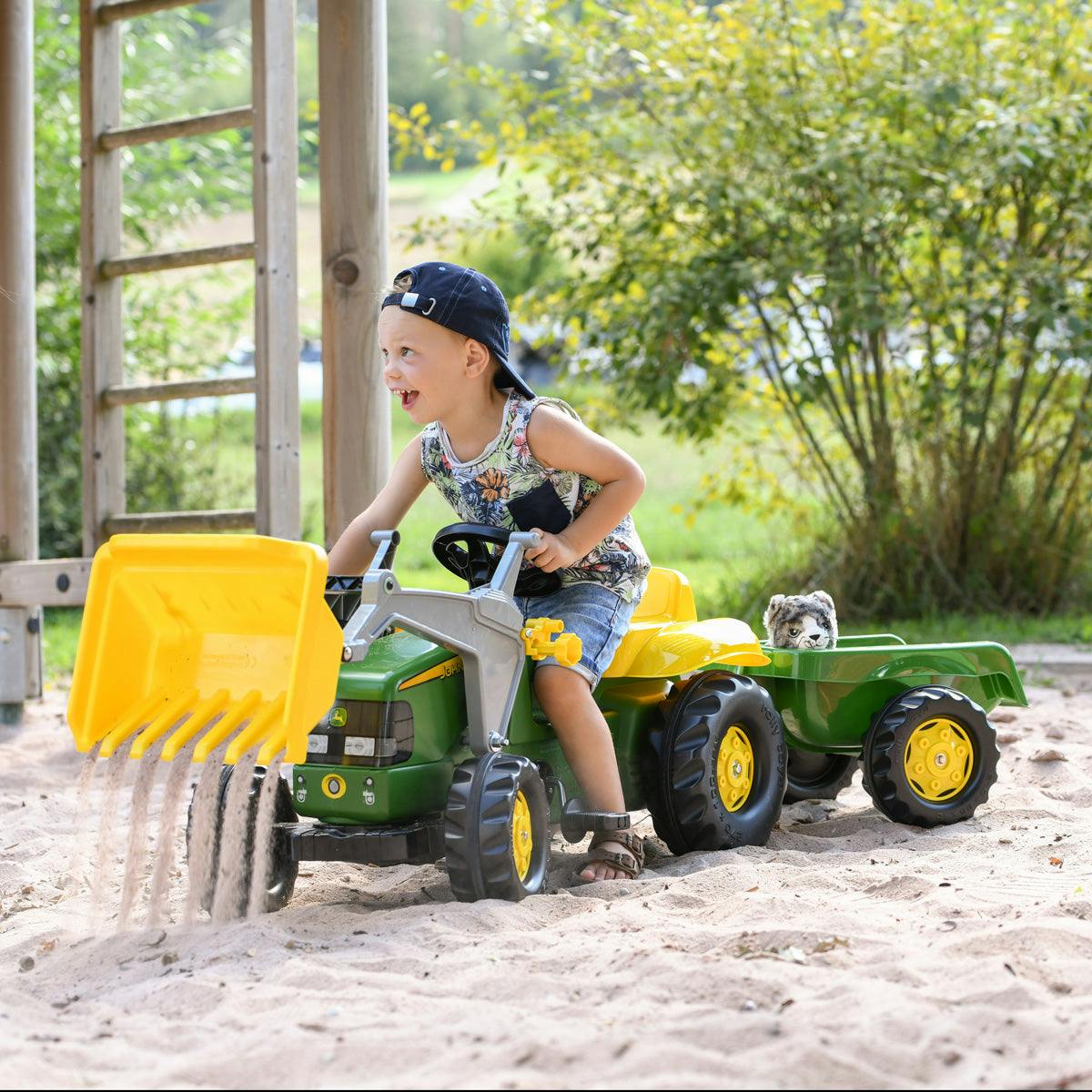 John Deere Kid Tractor w/Trailer