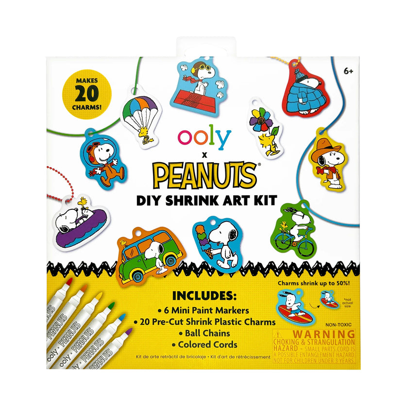 OOLY x Peanuts DIY Shrink Art Kit - 20 Charms 6 Markers