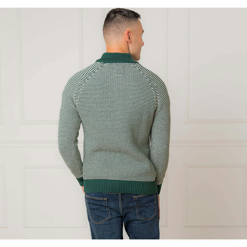 Men's Organic Half Zip Ski Pullover Sweater, Green