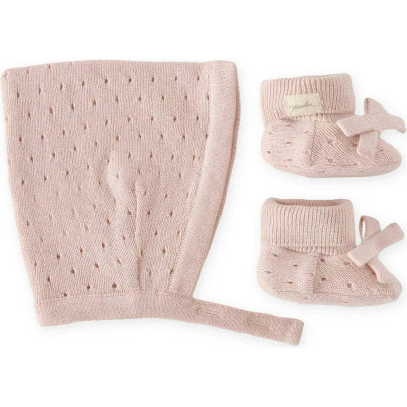 Pointelle Knit Gift Set - Soft Peony