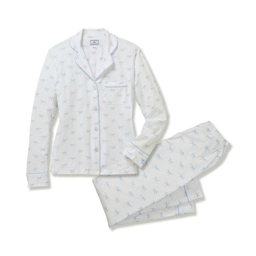 Women's Pima Pajama Set in Something Blue Bows