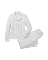 Women's Pima Pajama Set in Something Blue Bows