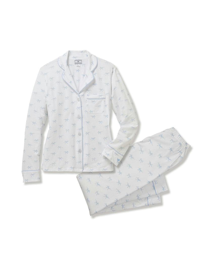 Women's Pima Pajama Set in Something Blue Bows