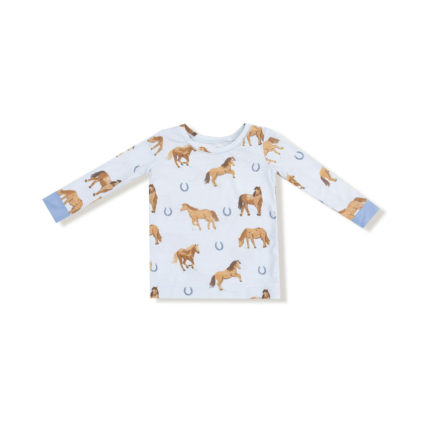 Horses - Blue - Long Sleeve Loungewear Set