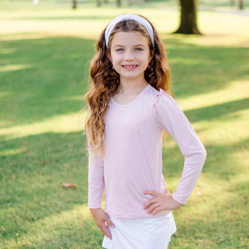 Mia Girls' Longsleeve Performance Top by LH Sport Light Pink
