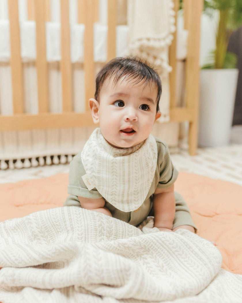 Willow Sage Cotton Bandana Baby Bib (3 Pack)