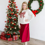 Christmas Plaid Bow Patch Women's Sweatshirt