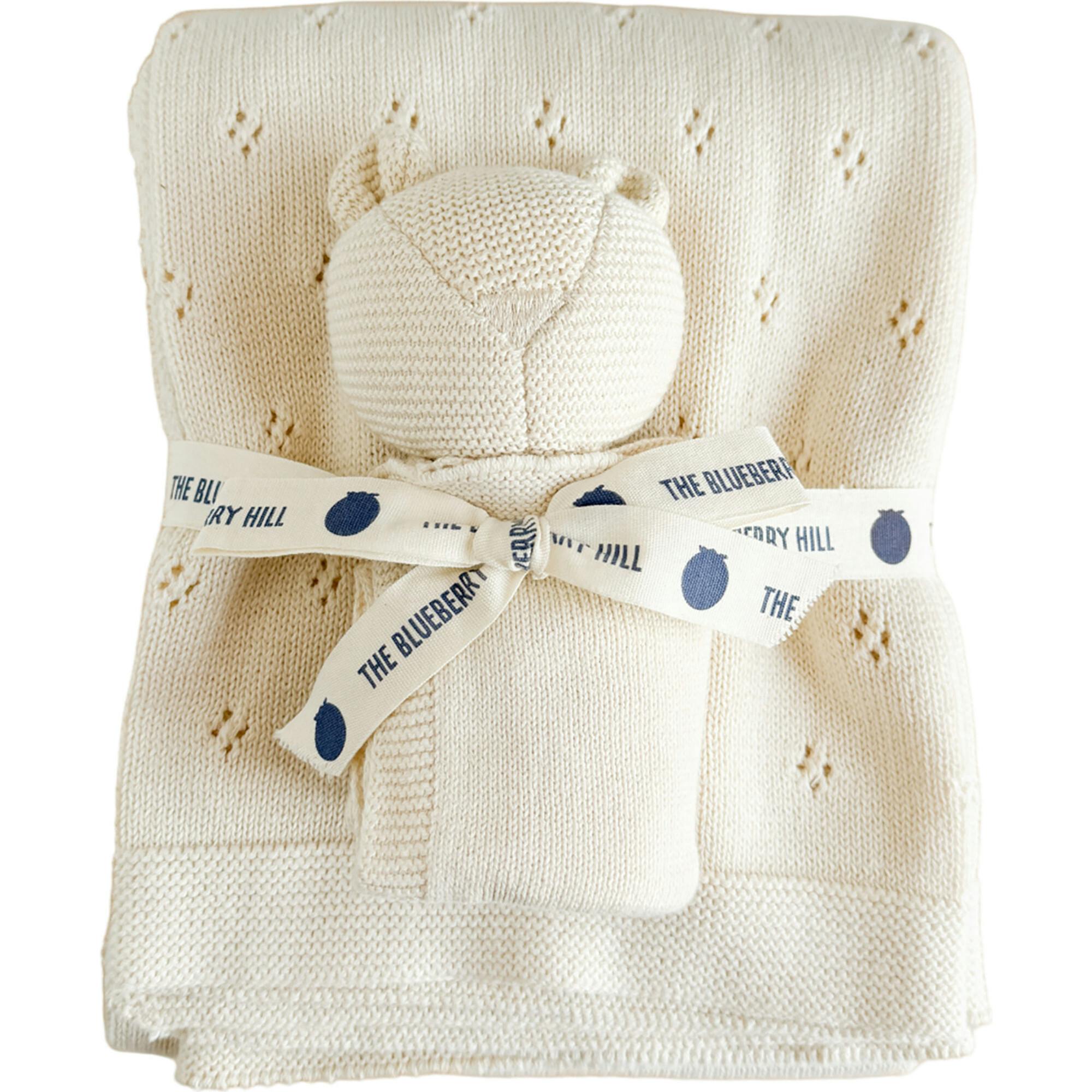 Pique Blanket and Bear Lovey Gift Set - Blush