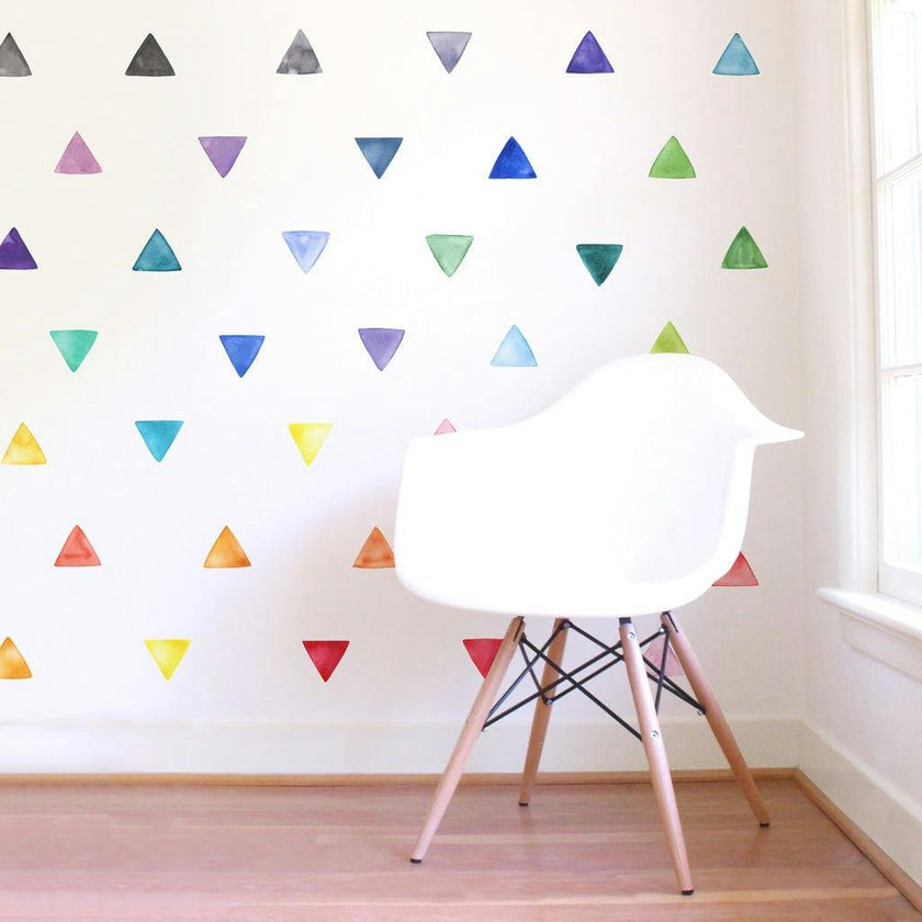 Watercolor Triangles • Rainbow • Small • Peel-and-Stick Wall Decals