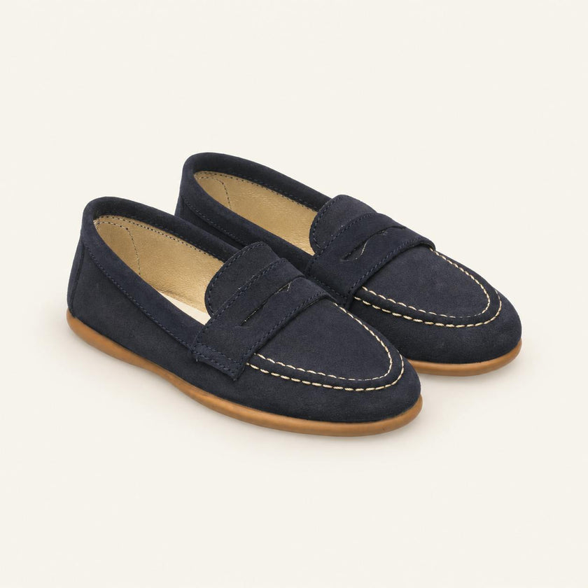 Suede Penny Loafer | Navy