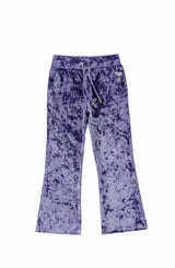 Velvet Yoga Pant with Embroidered Hearts, Purple