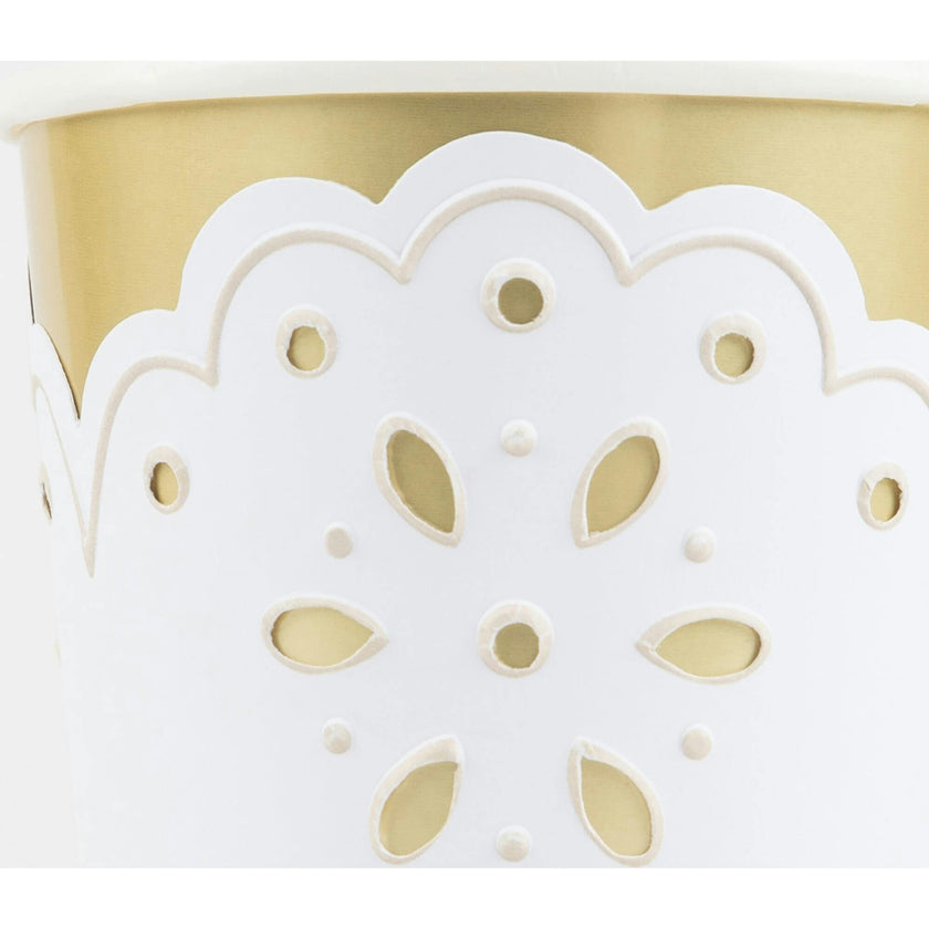 Broderie Anglaise Lace White Cups