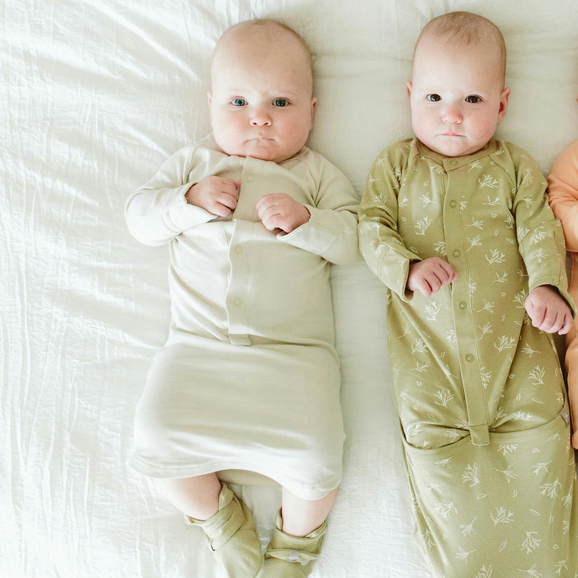 24 HOUR CONVERTIBLE GOWN | BIRCH — Bamboo Organic Cotton Blend, Preemie–6M