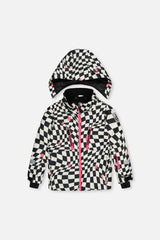 Two Piece Teknik Snowsuit White And Bright Pink Checkered Print