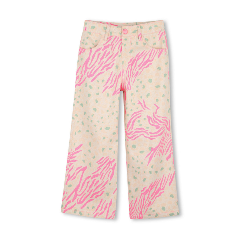 Beige Animal Print Pants