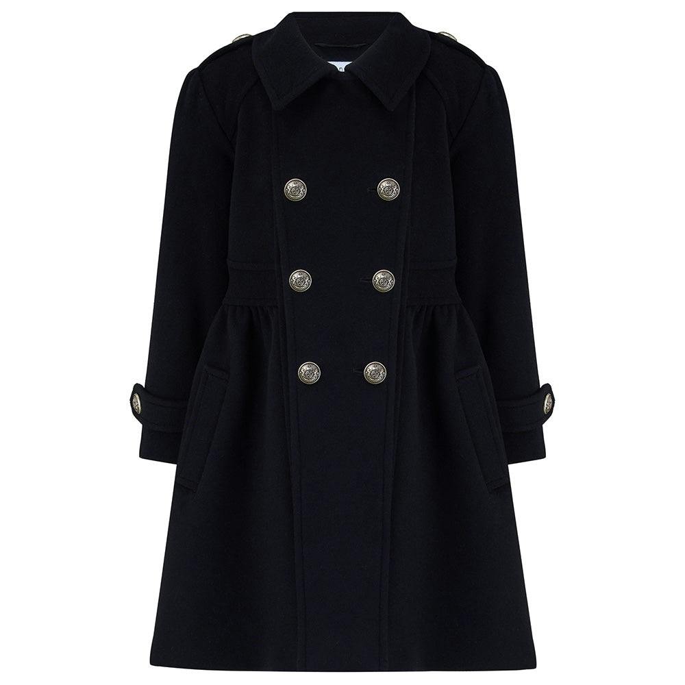 Westminster Cashmere Girls Dress Coat - Ink Blue
