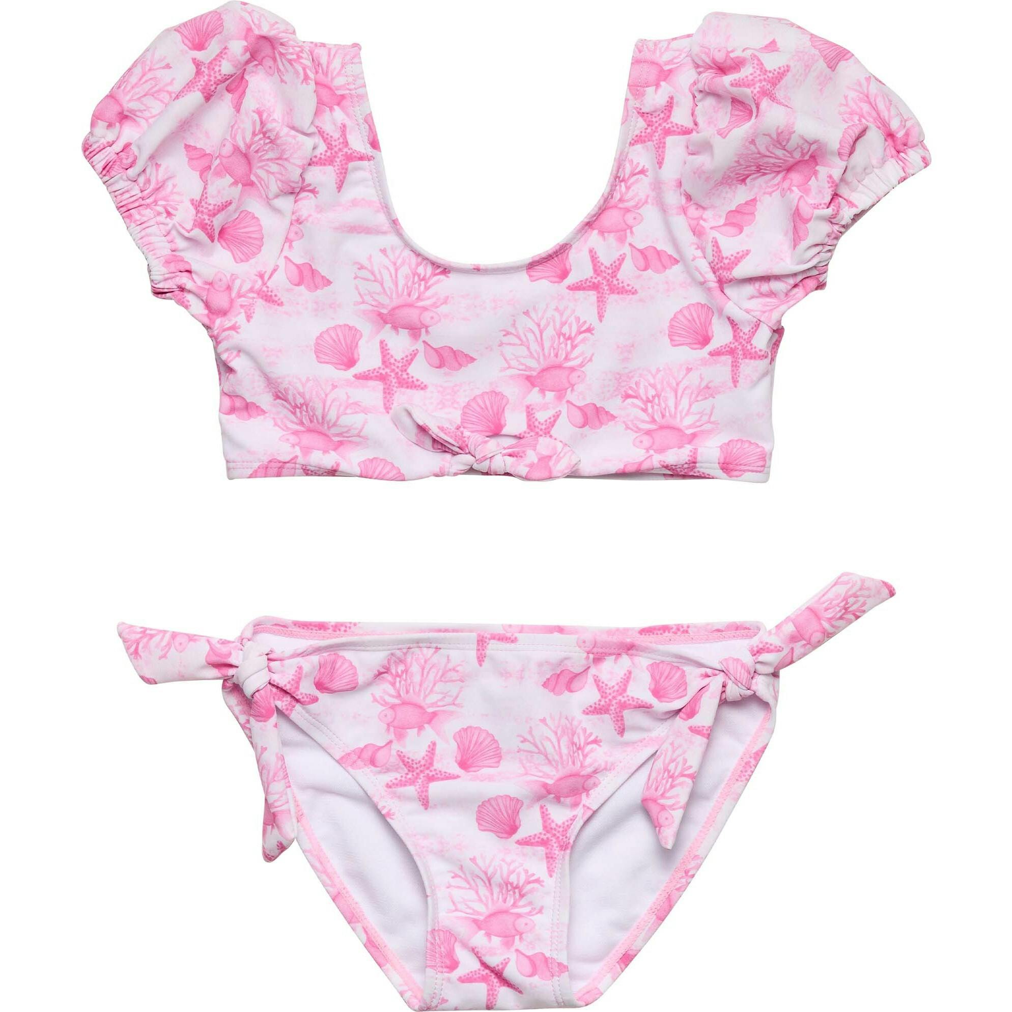 Pink Lagoon Puff Sleeve Bikini