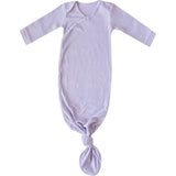 Periwinkle Rib Knit Newborn Knotted Gown