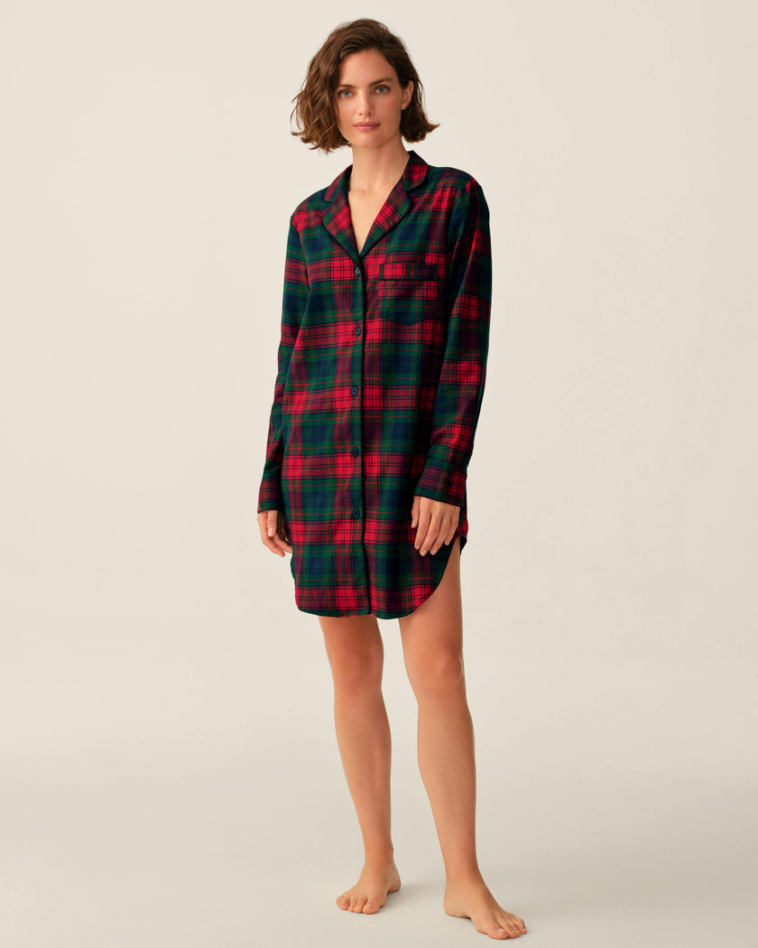 Women's Brushed Twill Nightshirt in St. James Tartan