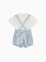 Light Blue Aliso Ceremony Silk Baby Boy Set