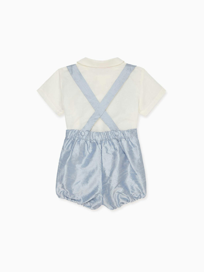 Light Blue Aliso Ceremony Silk Baby Boy Set
