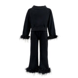 Black Feather Athletic Set