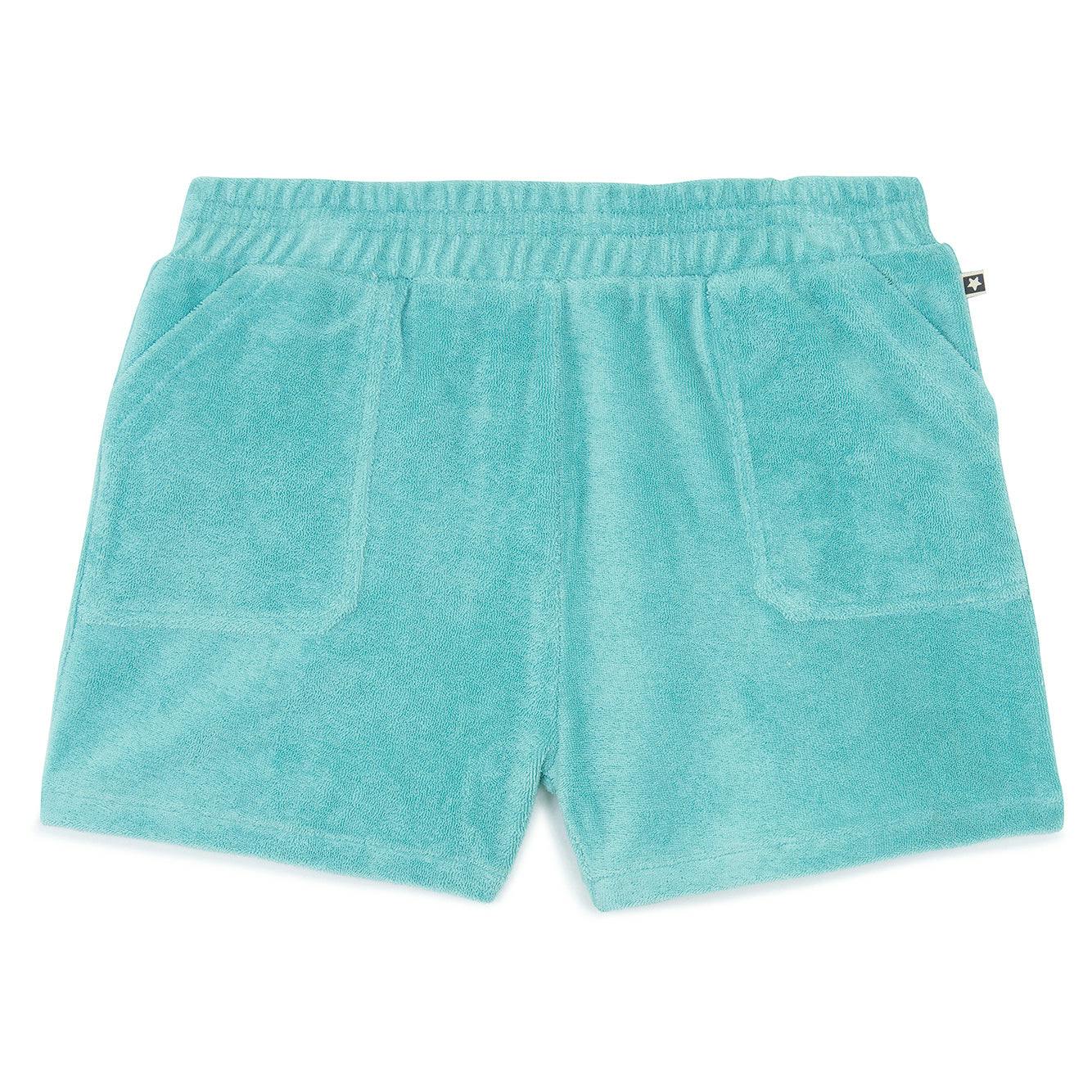 BONTON Blue Fish Terrycloth Shorts