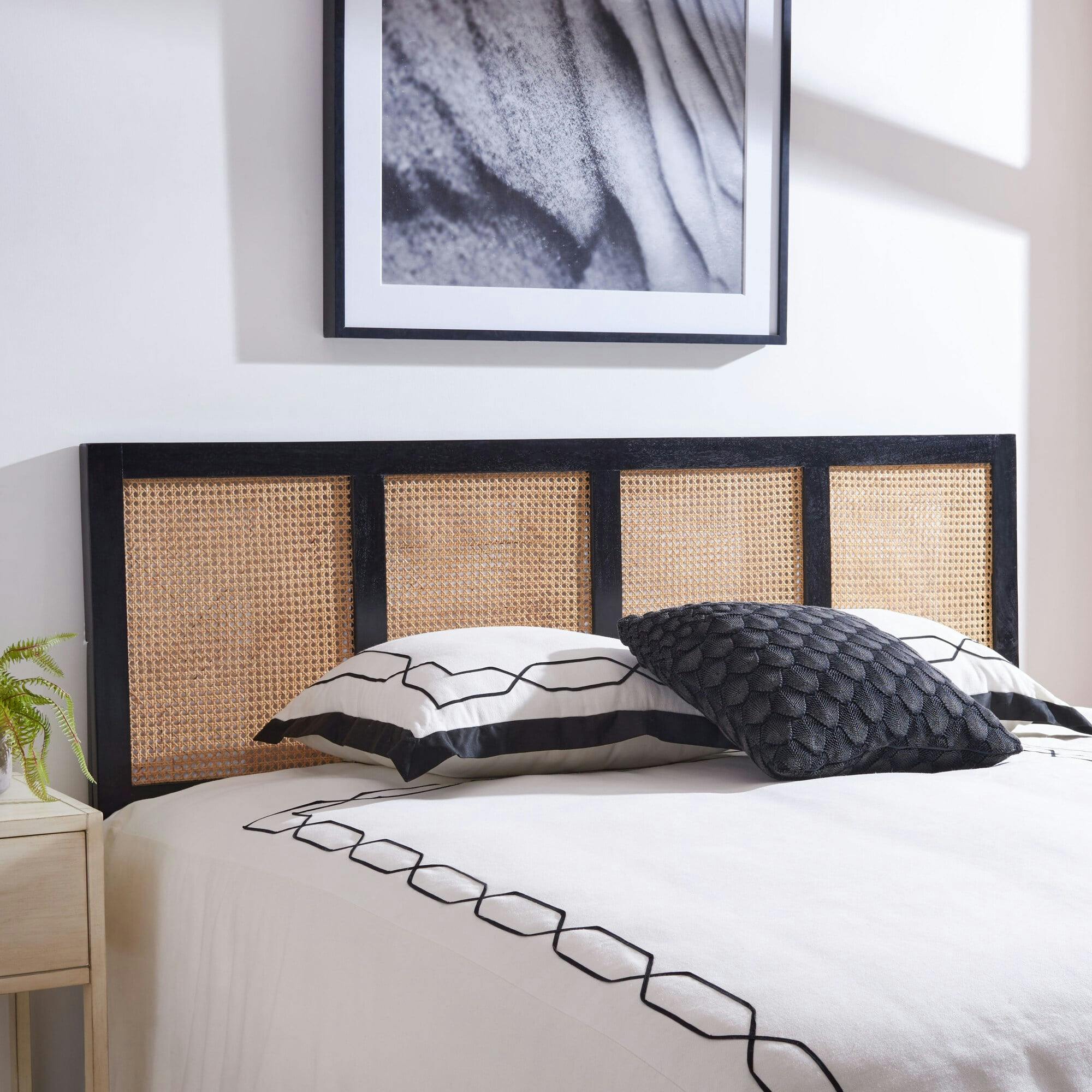 Vienna Cane Headboard, Black